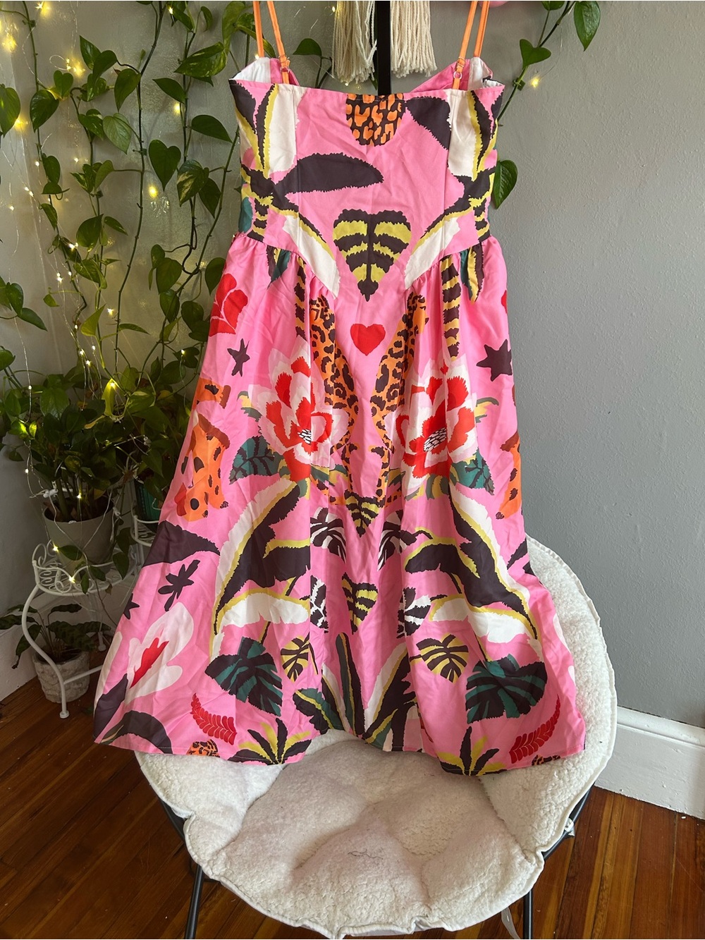 Pink Rainforest Escape Midi Dress ( Large) - Picture 7 of 7